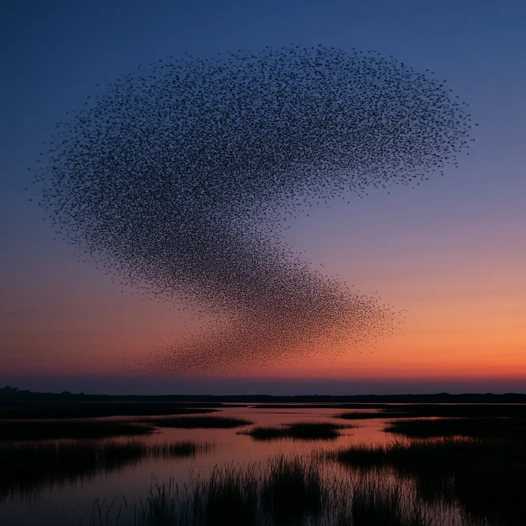 Vast Flock of Migratory Birds