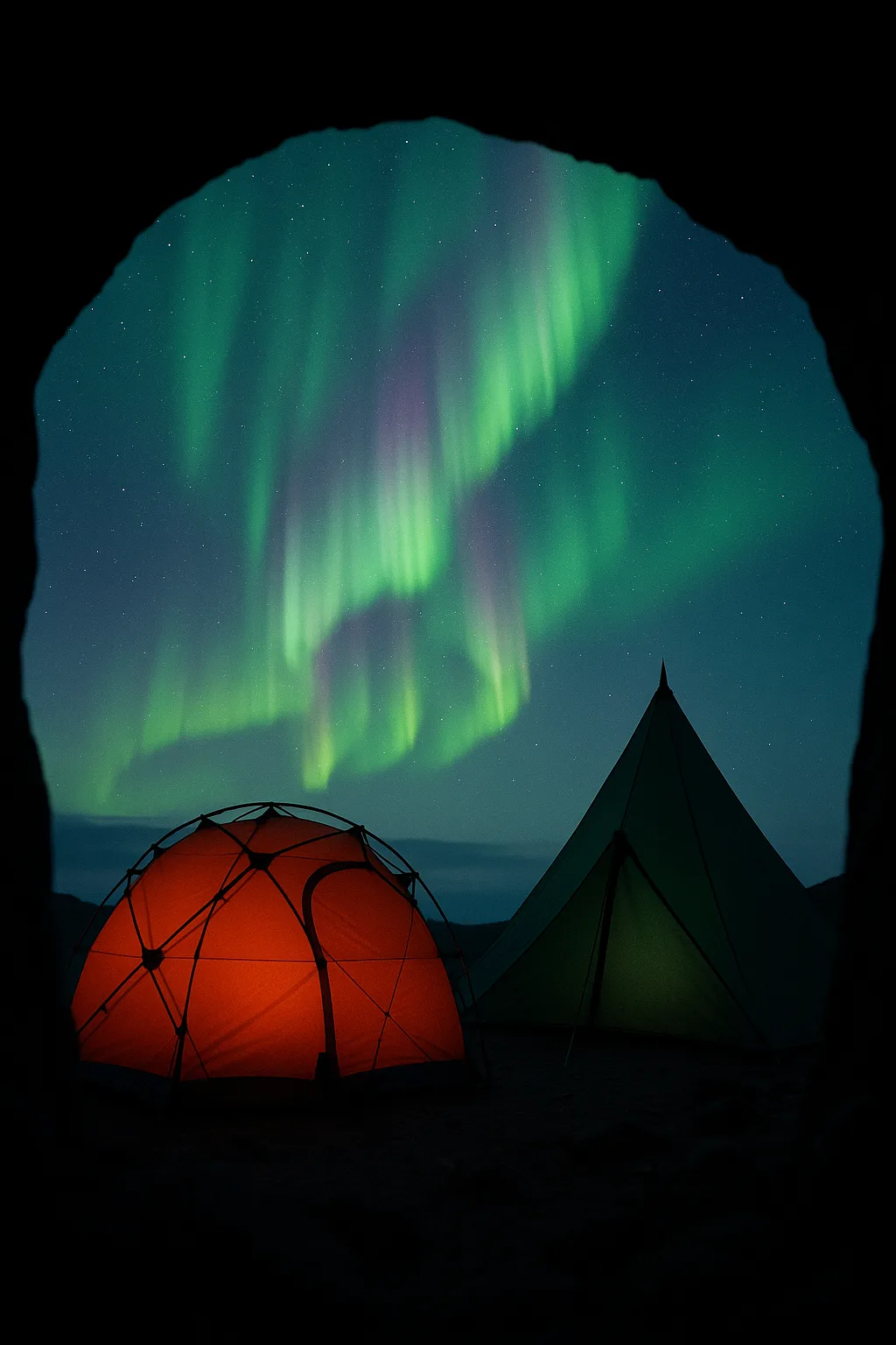 Beneath a Vibrant Aurora Borealis or Australis