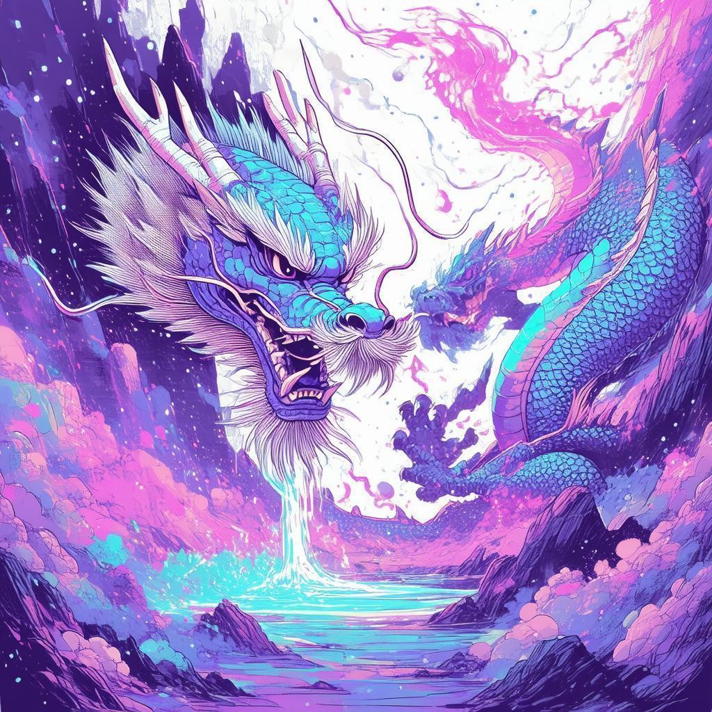 Stone Dragon Emerges From a Whiteboard Nebula