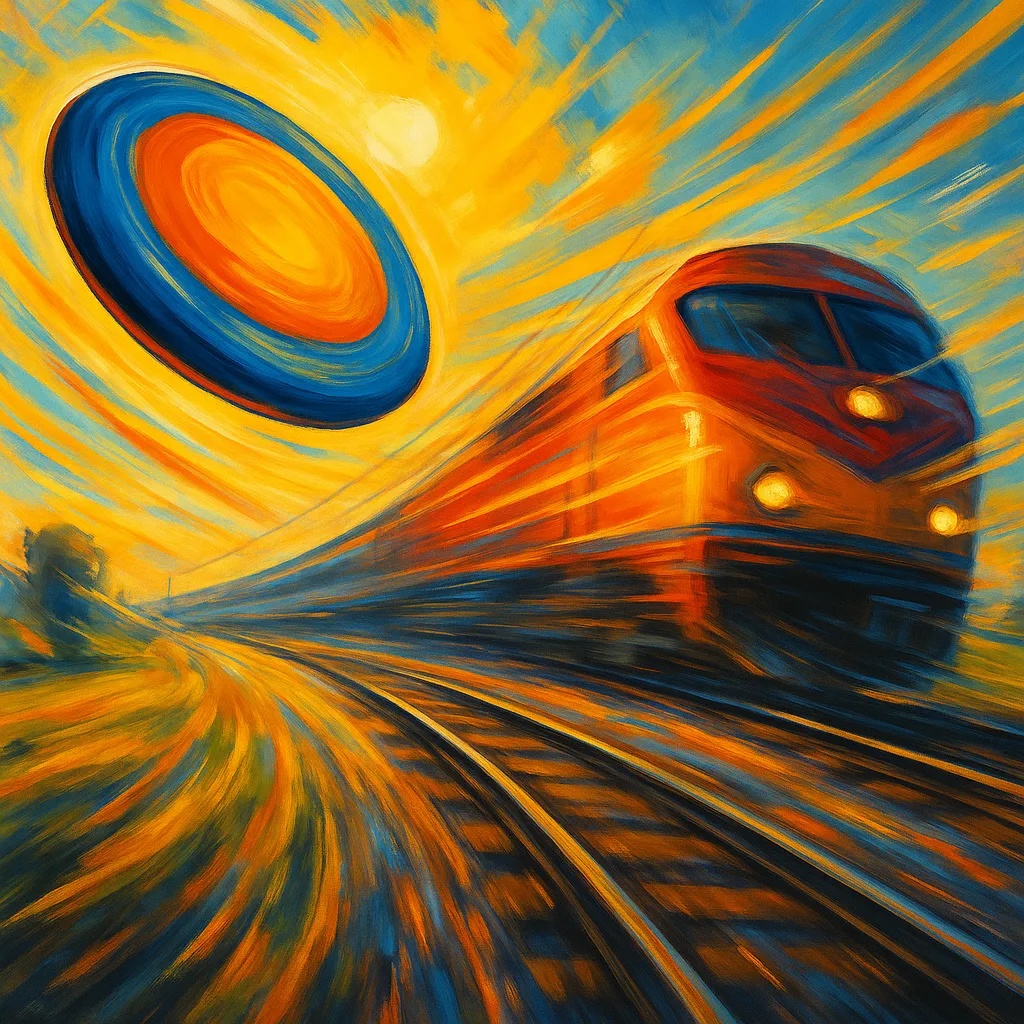 Depict a Lively Moment Showcasing a Soaring Disc