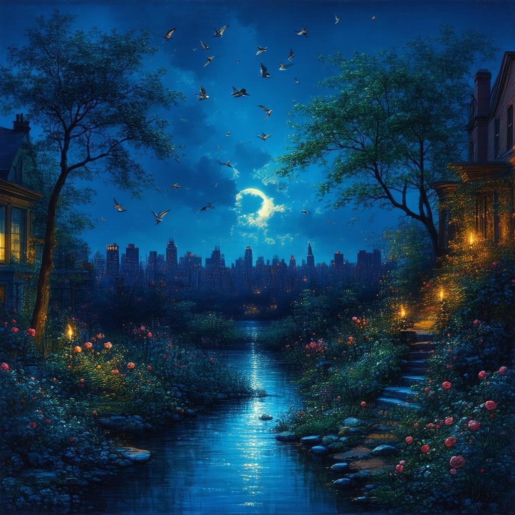 Twilight Creek Garden Between Renaissance Brownstones