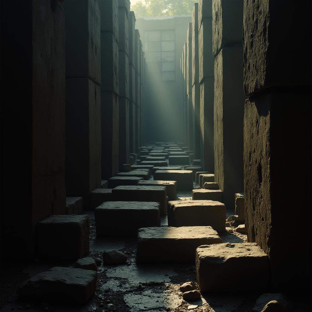 Summer Blocks Interlocking in Dramatic Cinematic Shadow