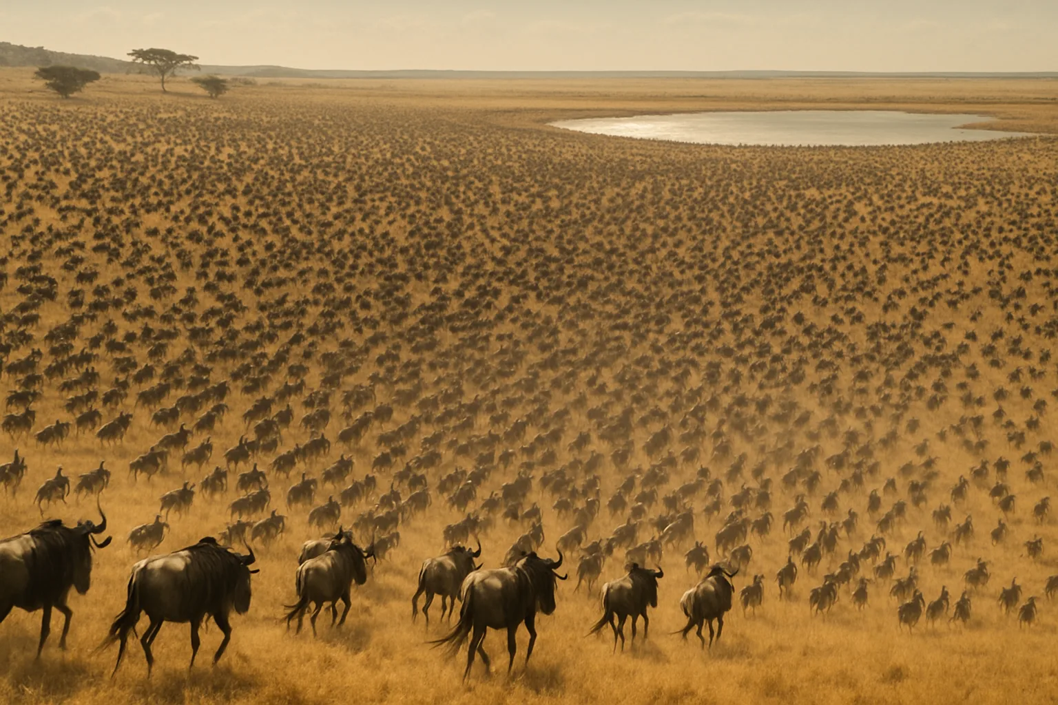 Immense Herd of Wildebeest