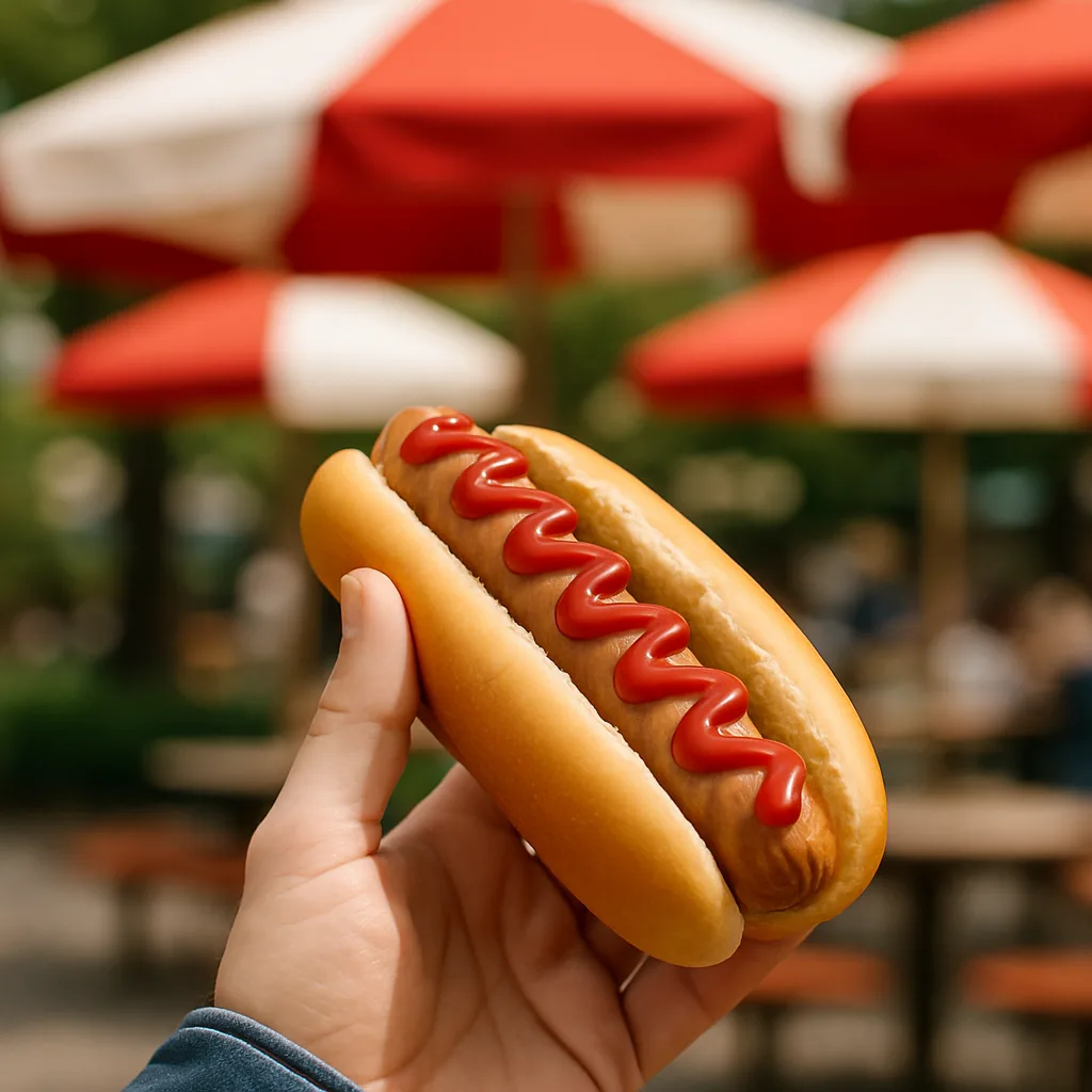 Person Holding a Hot Dog