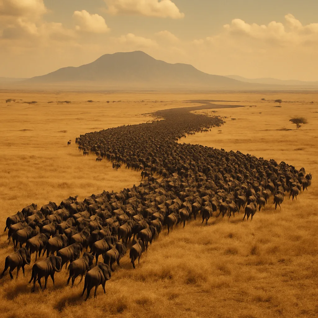 Massive Herd of Wildebeest