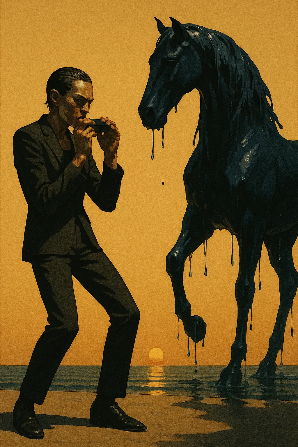Androgynous Leader with Slicked-back Hair