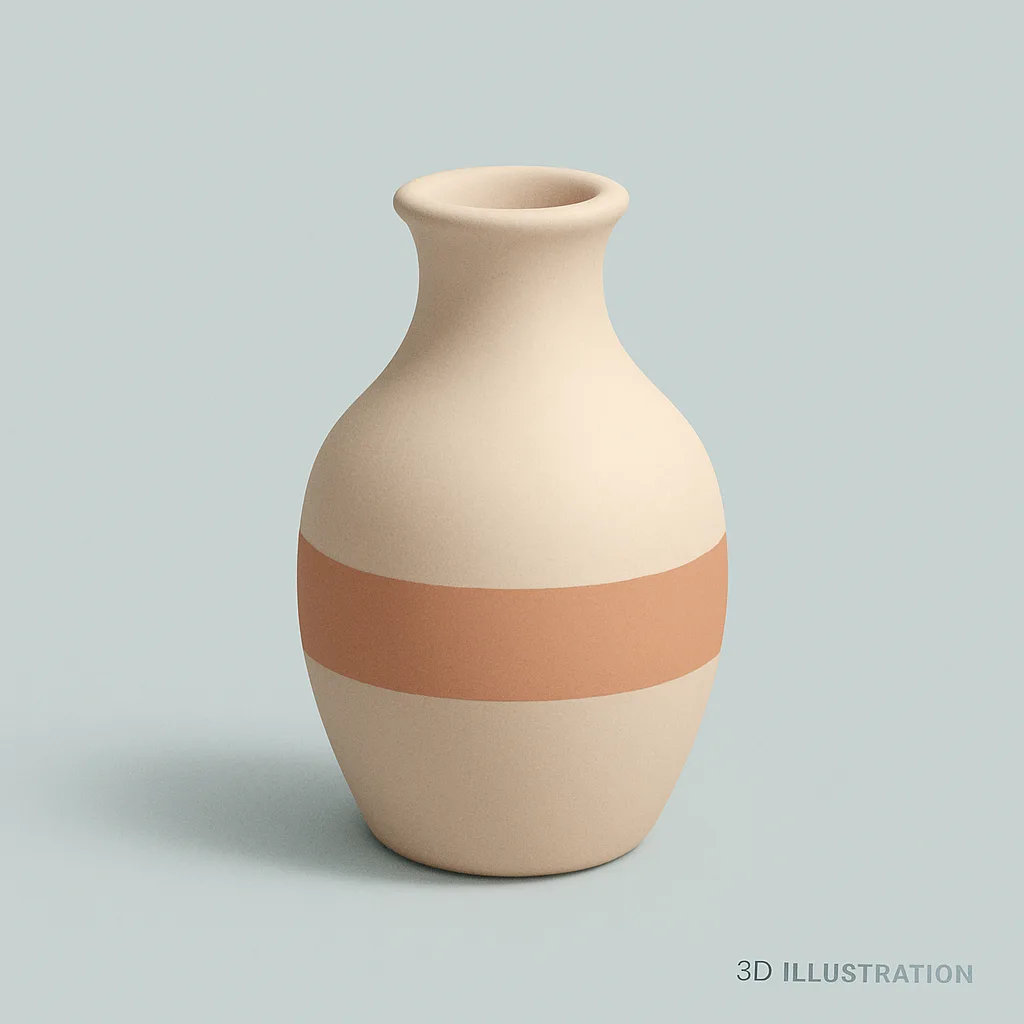 3D Representation of a Vase with a Minimalist Design