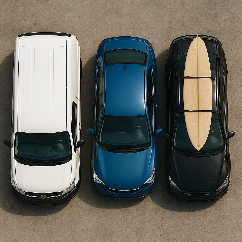Three Vehicles Parked Close Together