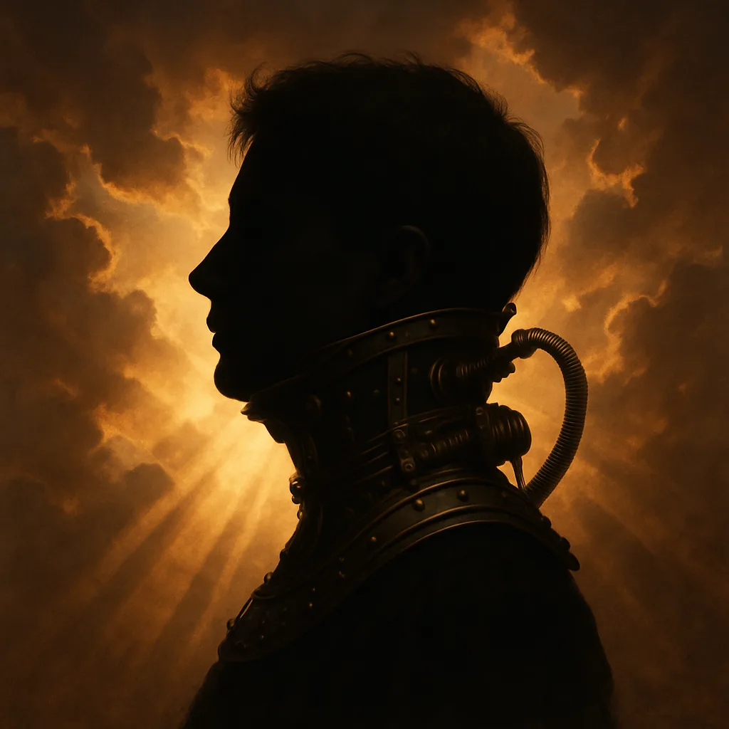 Victorian Sci-fi Neck Brace in Profile