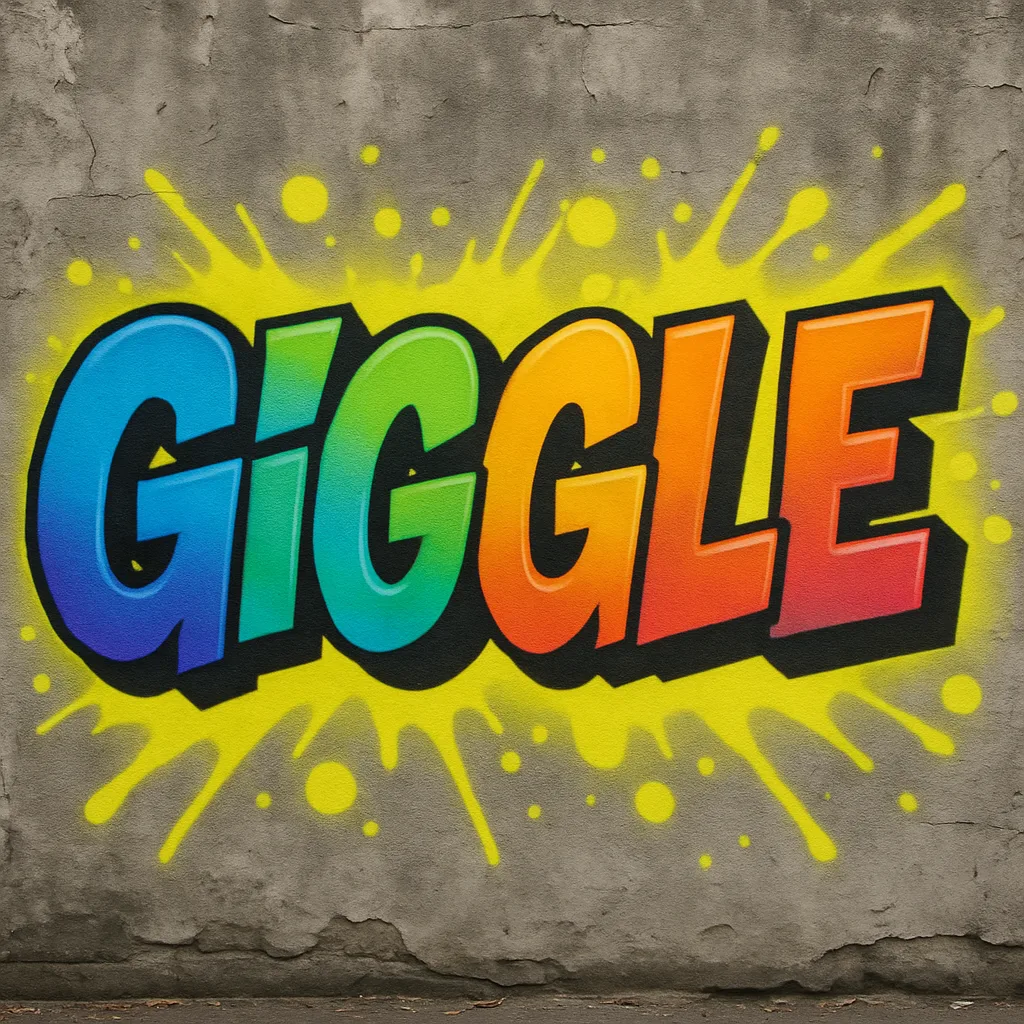 Dynamic Graffiti Design Spells Out "GIGGLE" in Bold