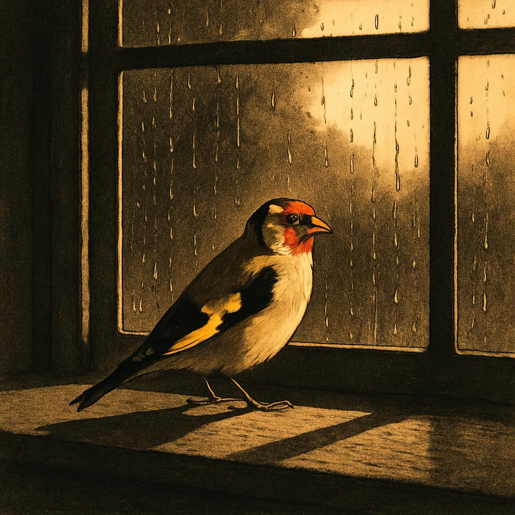 Through a Large Window Revealing a Rainy Day Outside