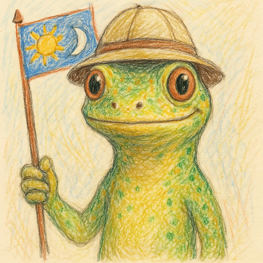 Child's Colored Pencil Drawing of a Gecko