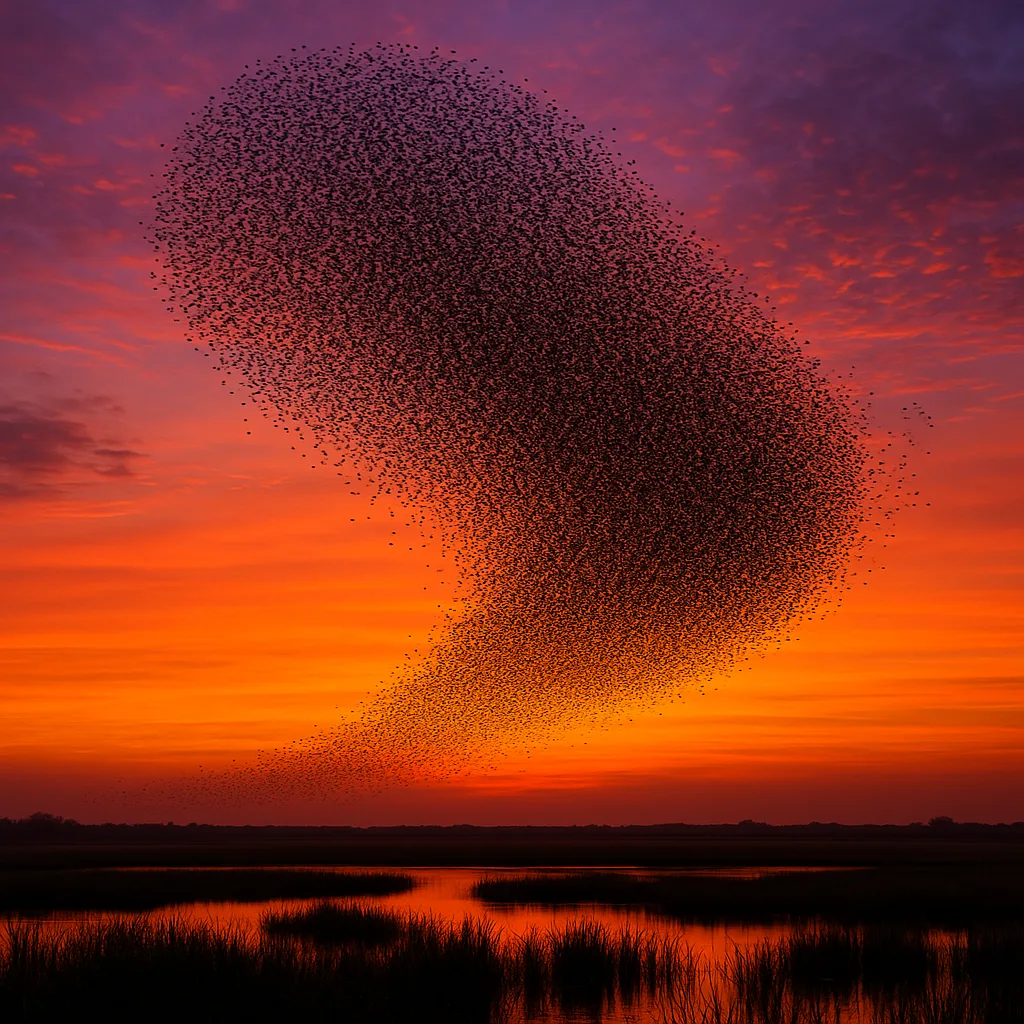 Massive Flock of Countless Starlings Creates Mesmerizing Murmurations