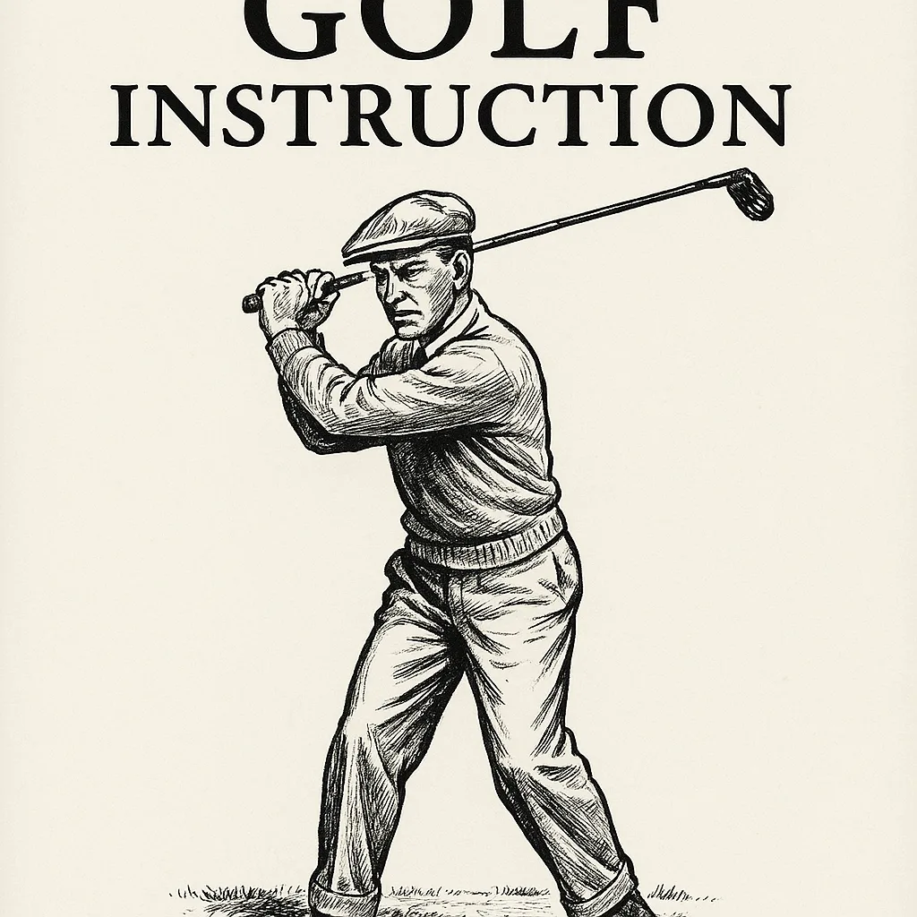 Black-and-white Illustrated Golfer Mid-swing Appears on the Cover Titled "Classic