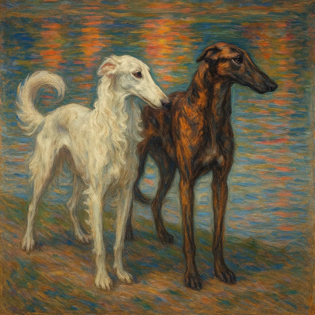Solid White Borzoi—featuring a Long Arched Neck