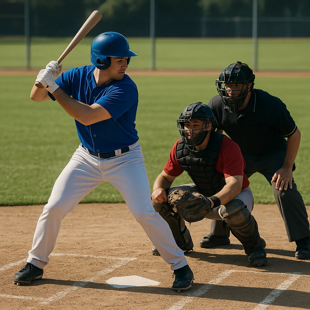 Baseball Player in a Blue Jersey Prepares to Bat