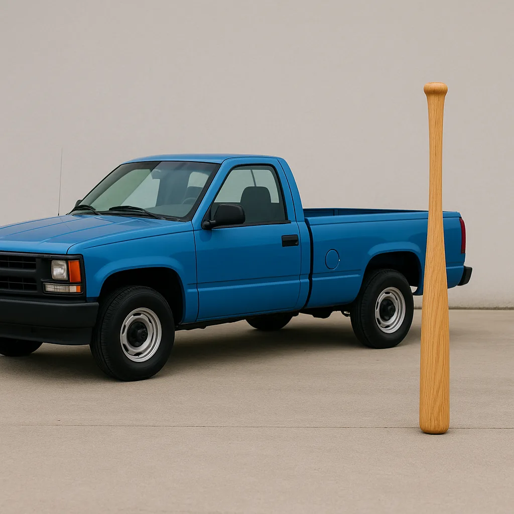 Wooden Baseball Bat to the Right