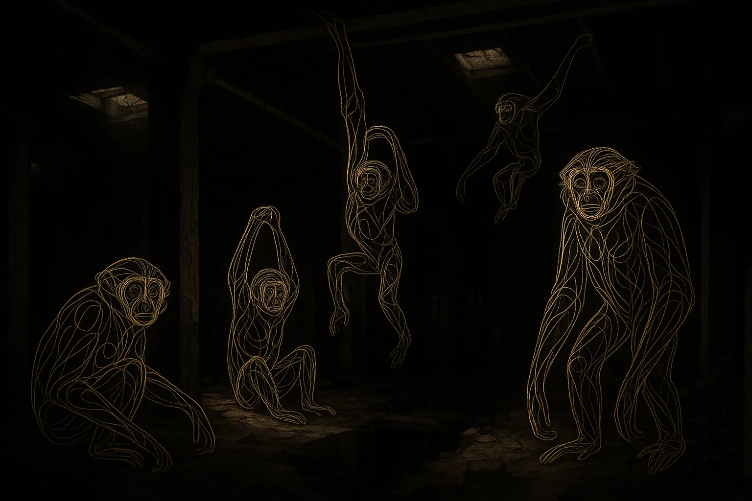 Selective Light Reveals Five Varied Gibbons