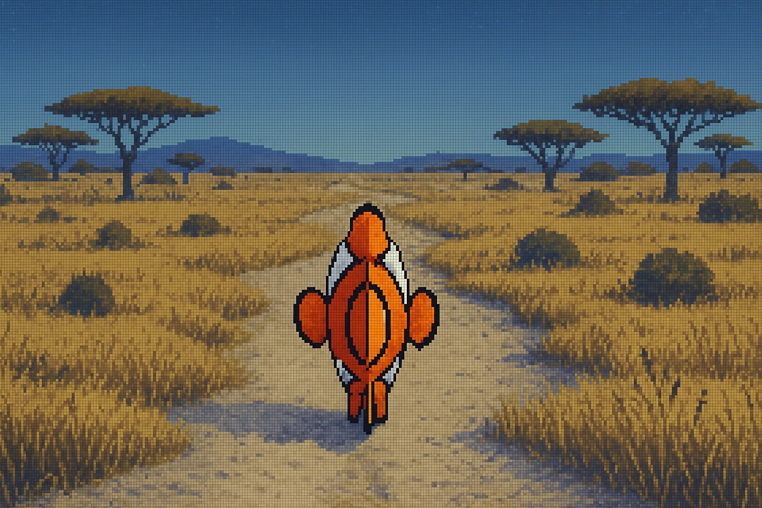 Single Bright Orange Anemone Fish