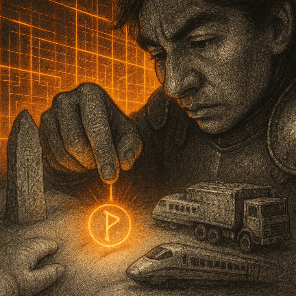 Technologist's Charcoal Sketch Monochromatic Textured Finger
