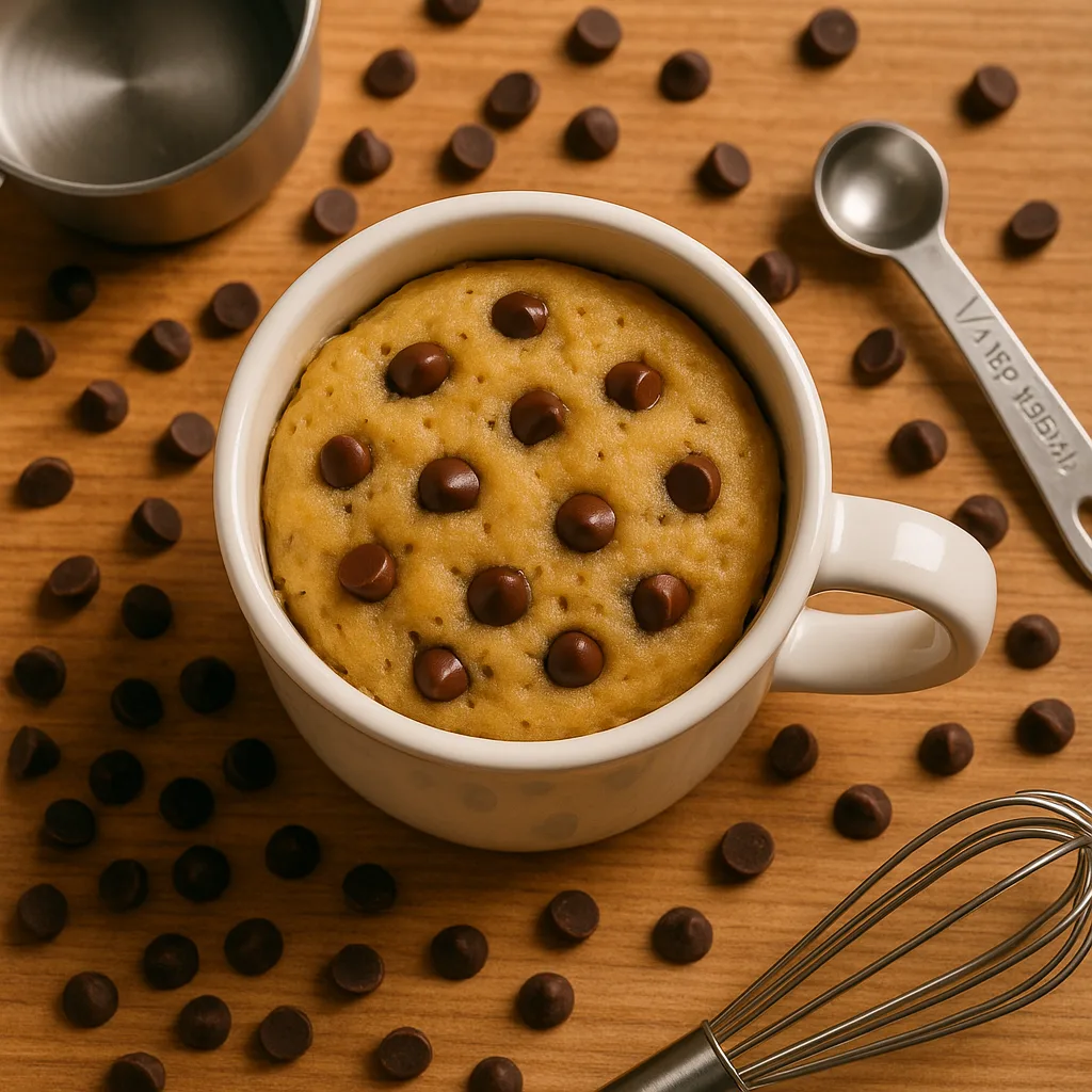 Mug with a Chocolate Chip Mug Cake