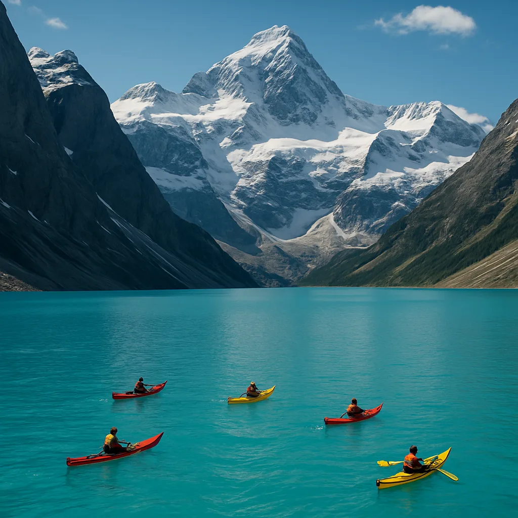 Handful of Brightly Colored Kayaks Appear