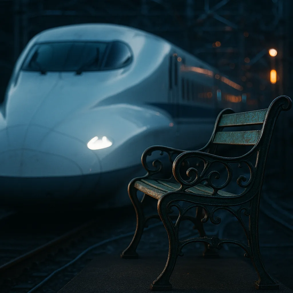Gleaming White Bullet Train