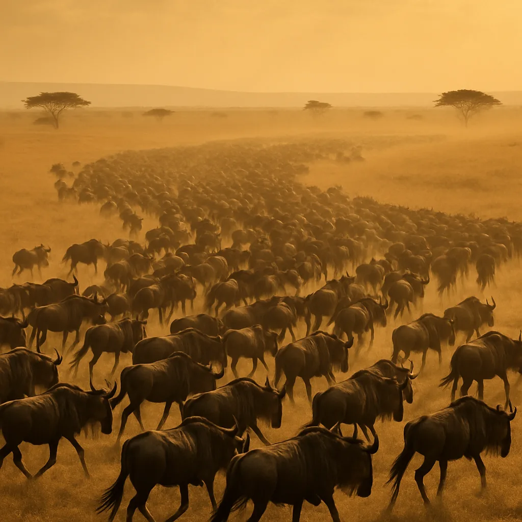 Vast Herd of Wildebeest