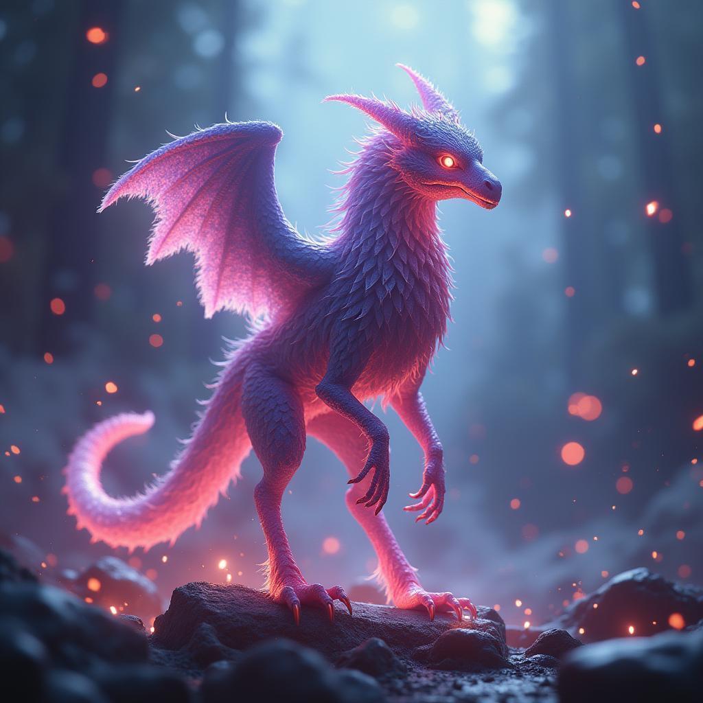 Cryophoenix Blazing in Ethereal Volumetric Light