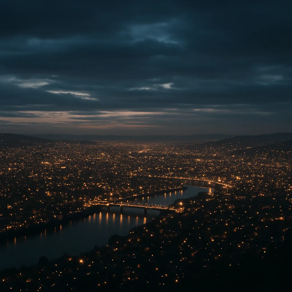 Innumerable Tiny Lights of a Sprawling City Glitter