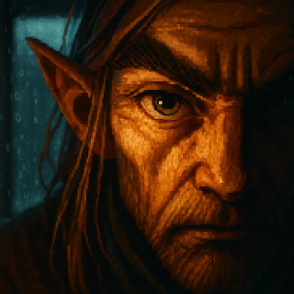 Otherworldly Mentor's Wisdom Glints Within their Intensely