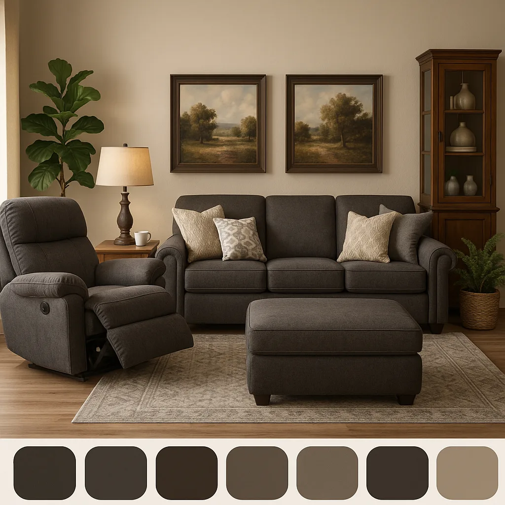 Cozy Living Room Setup Featuring a Dark Gray Recliner