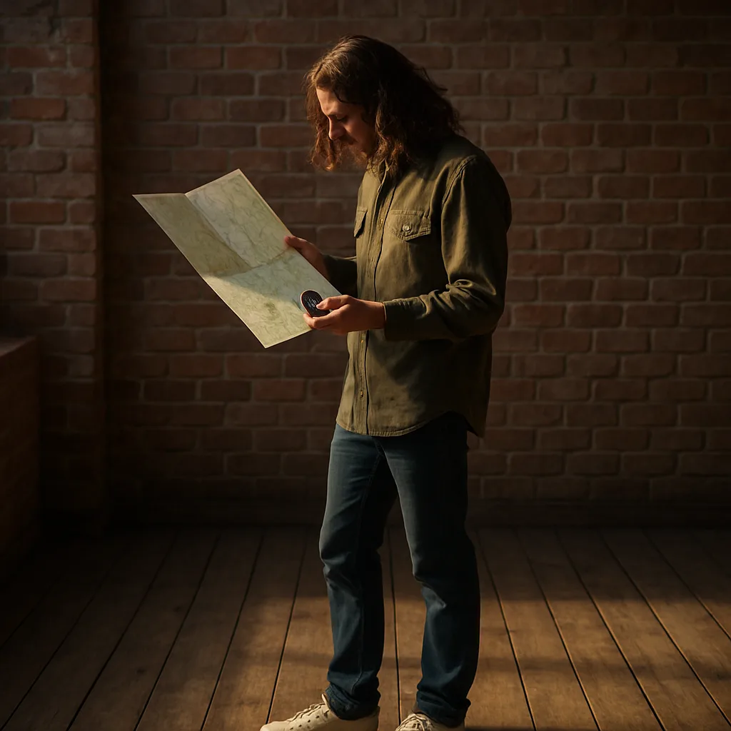 Long-haired Person in Sneakers