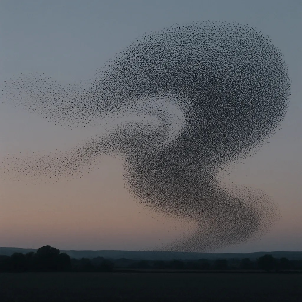 Immense Flock of Starlings Forms