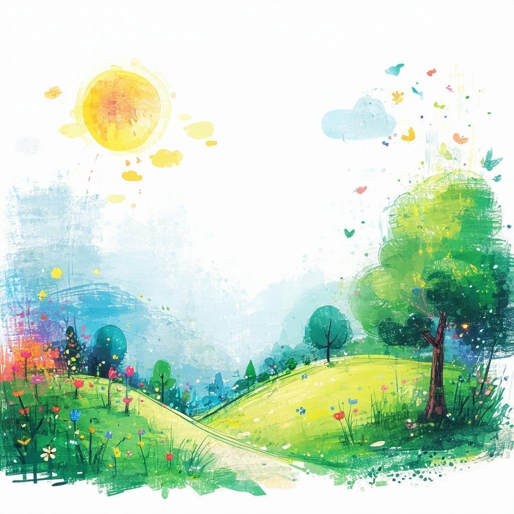 Whiteboard Landscape From a Child's Playful Imagination