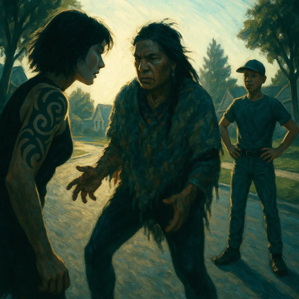 Three Figures Are Centrally Composed Interacting on a Quiet