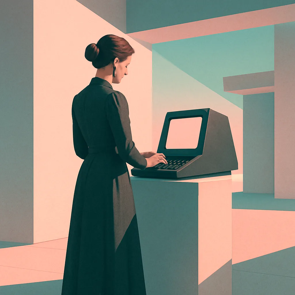 Slim Figure Clad in Attire Suggesting an Early 20th-century Educator