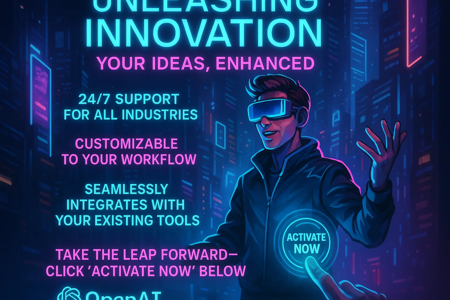 Promotional Poster with a Futuristic Aesthetic