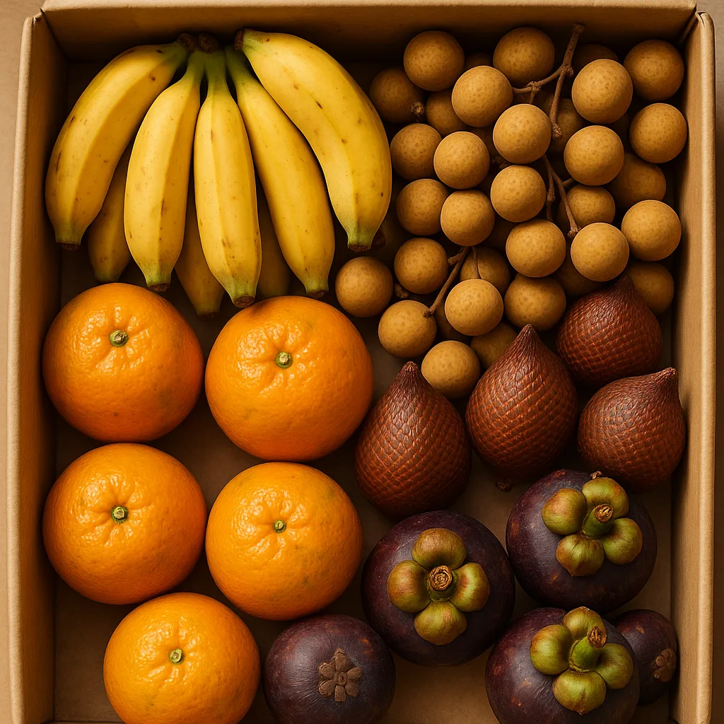 Variety of Fruits Including Bananas