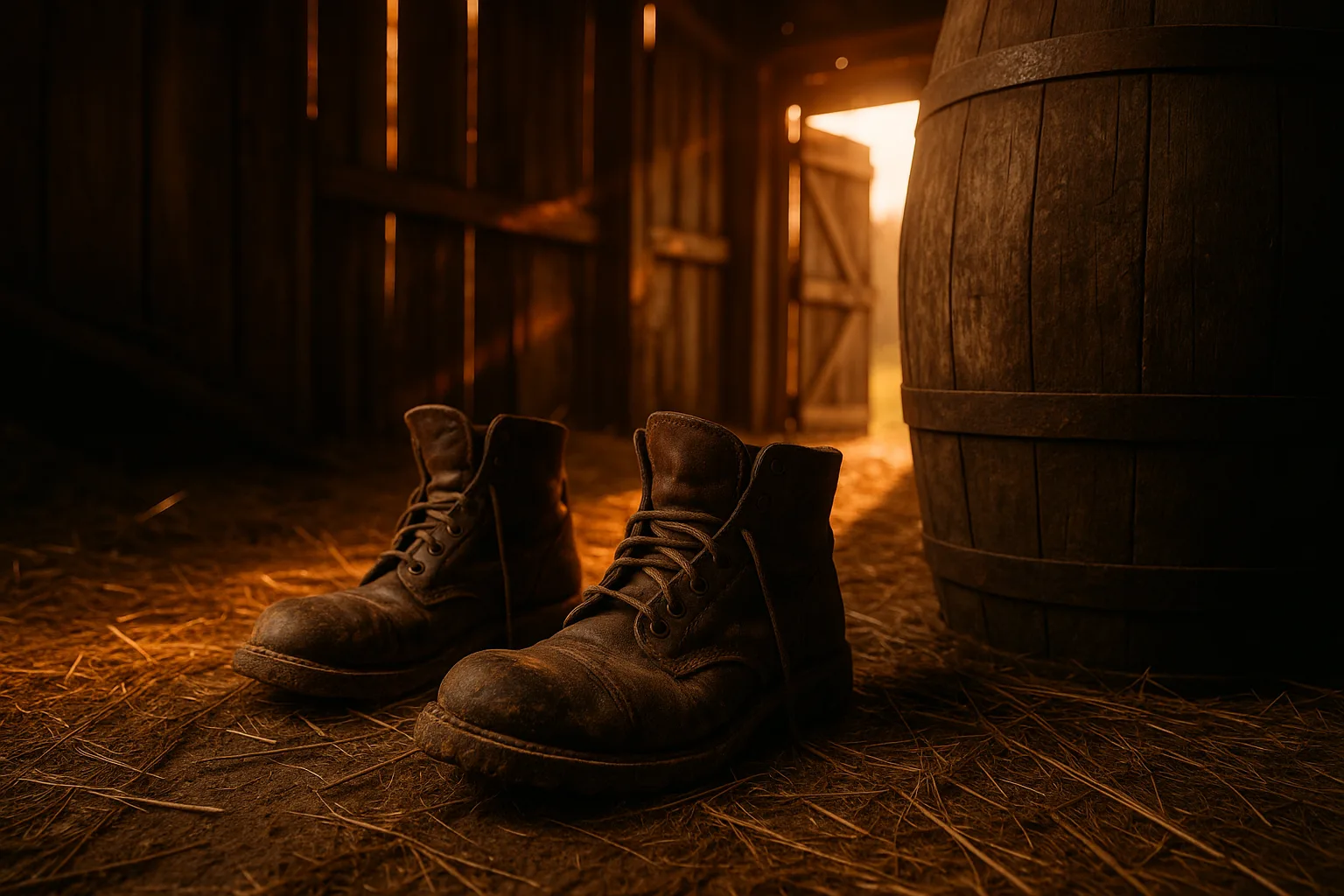 On a Barn Floor Lined with Straw