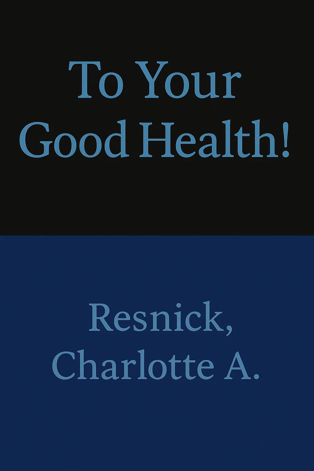 Two-tone Book Cover with a Black Top and Blue Bottom