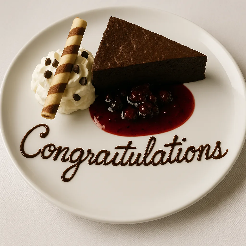 Dessert Plate Featuring Chocolate Cake