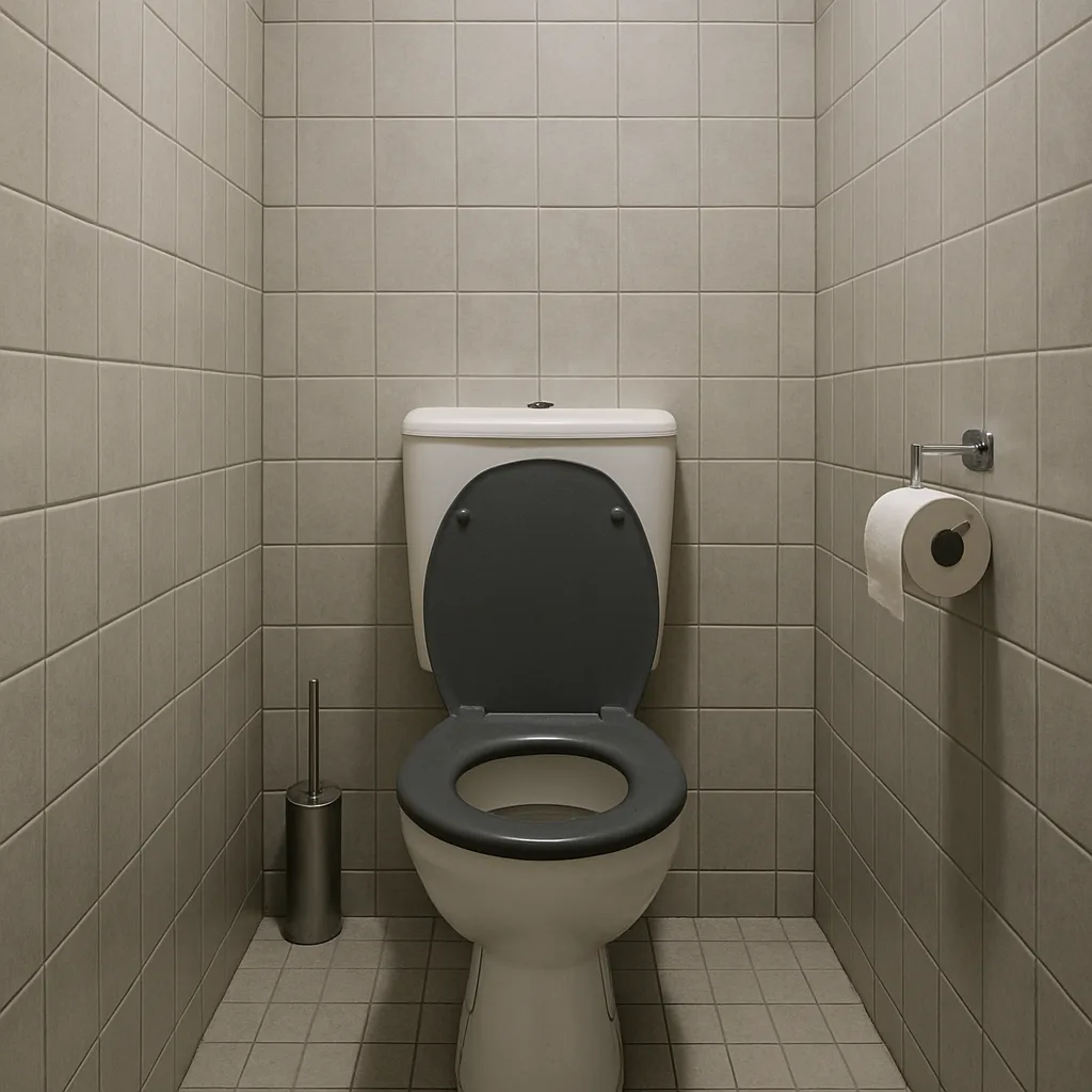 Small Bathroom Stall with Tiled Walls