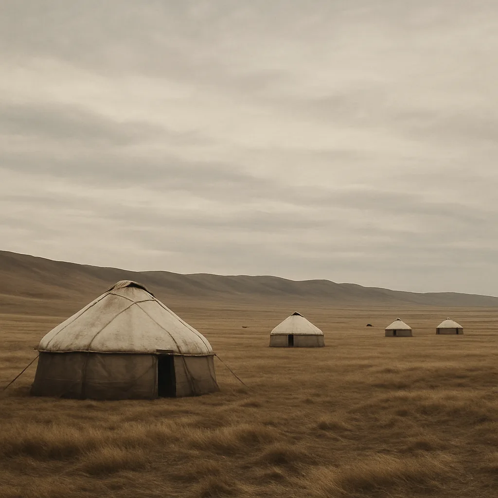 Handful of Nomadic Tents Stand Sparsely