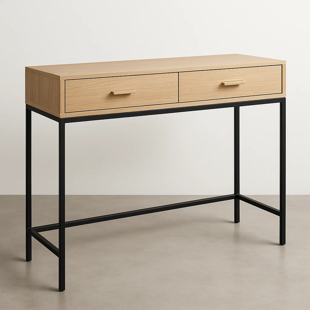 Modern Console Table with a Light Wood Finish