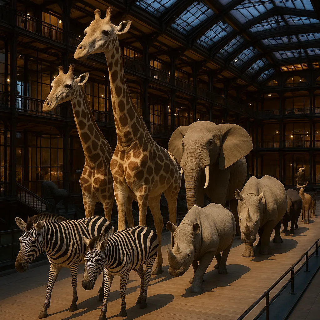 Museum Exhibit Featuring a Parade of Life-sized Animal Models