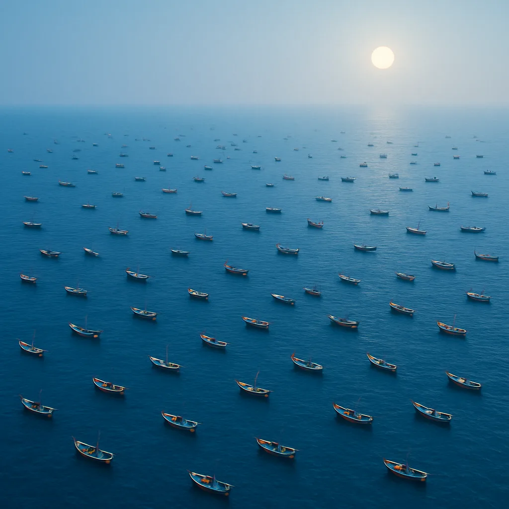 Myriad Tiny Fishing Boats