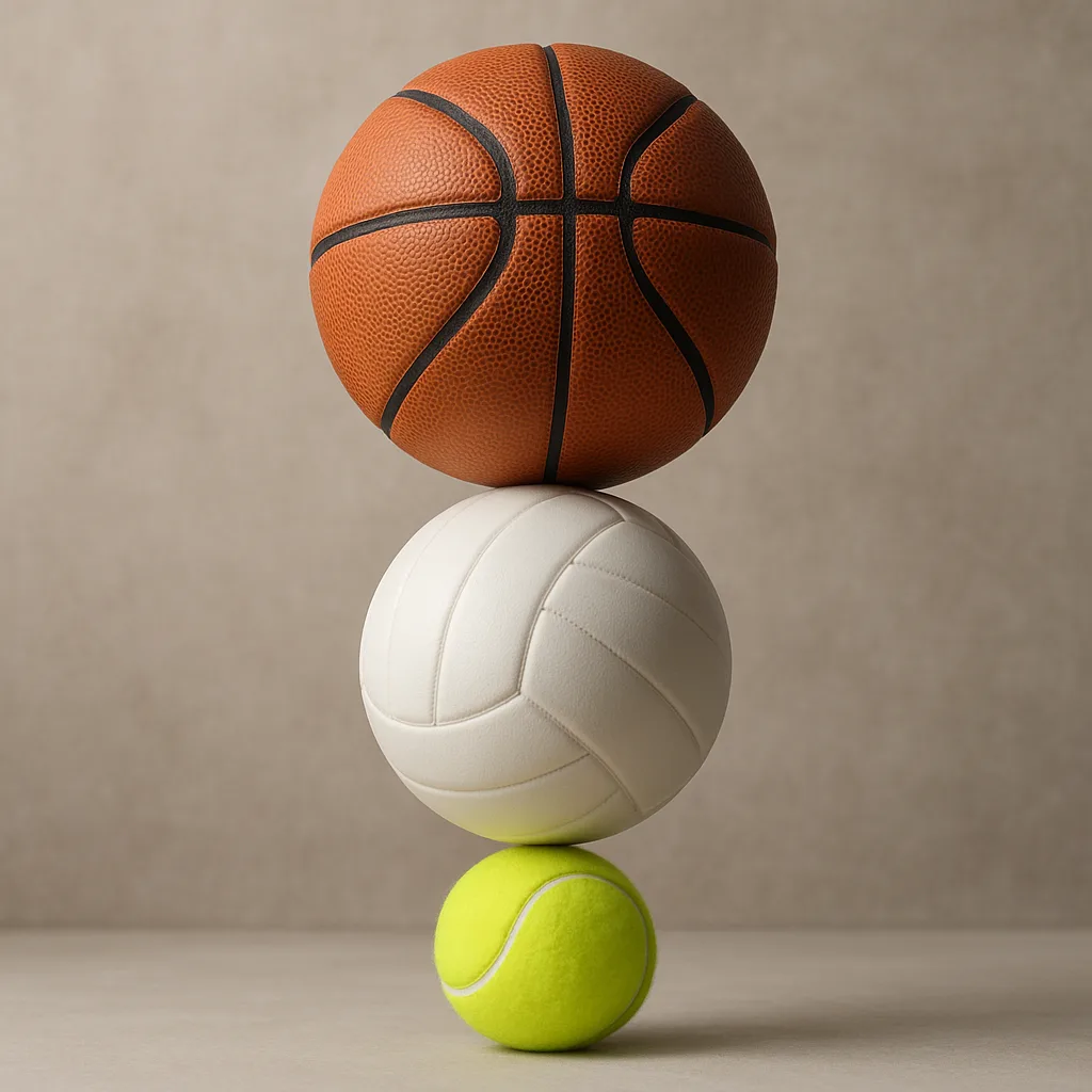 Vertical Stack of Three Balls
