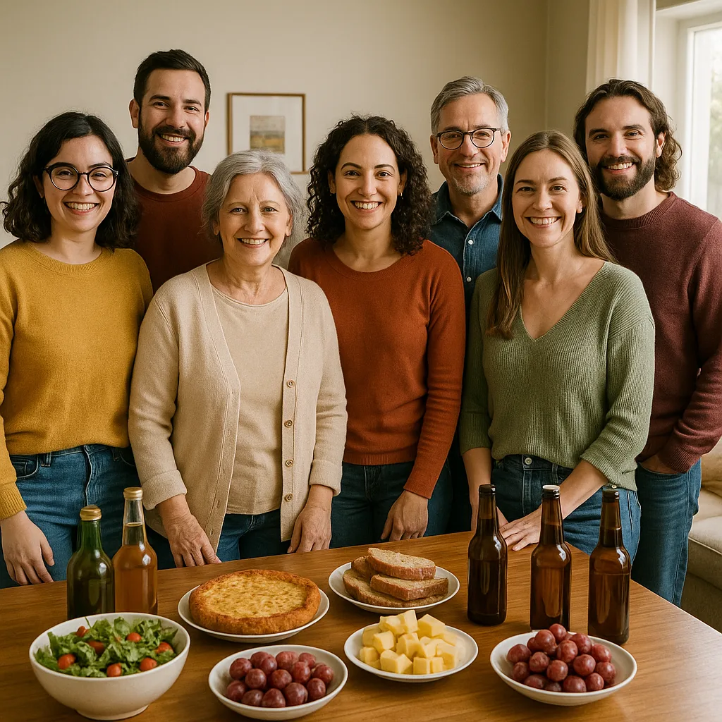 Group of People Gathers in a Domestic