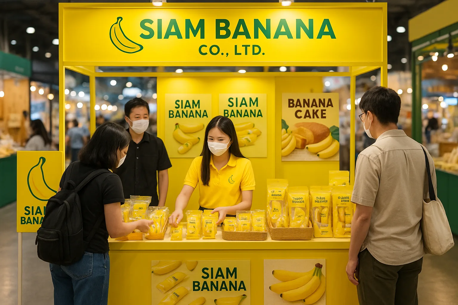 Brightly Lit Market Booth for Siam Banana Co., Ltd